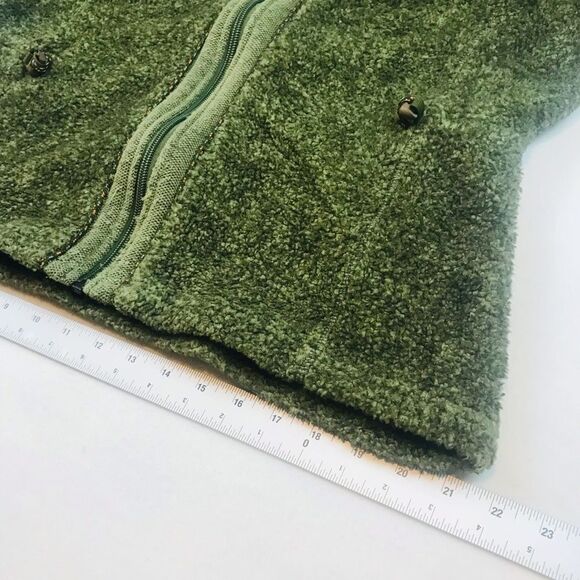 Woolrich Vintage Olive Green Zip Down Sherpa Fleece - Women’s Medium - Picture 5 of 10